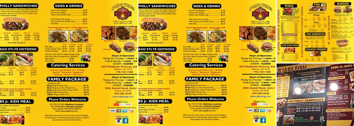 R'Jabs Wings Menu