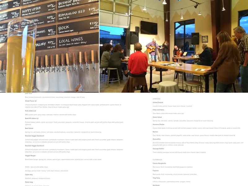 Oak and Otter Brewing Co. Menu