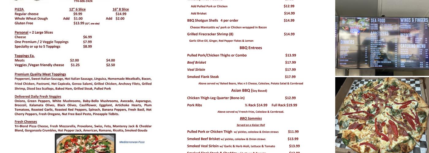 AJ's Family Pizza & BBQ Menu