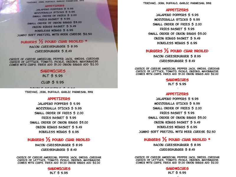 Merkels Tavern on Central Menu