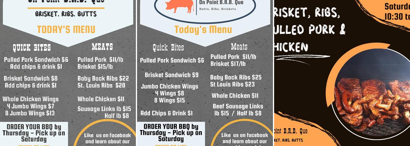 On Point BrbQue Menu