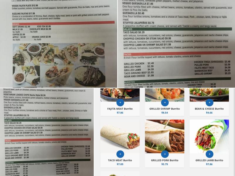 Ruby's Tex-Mex Menu