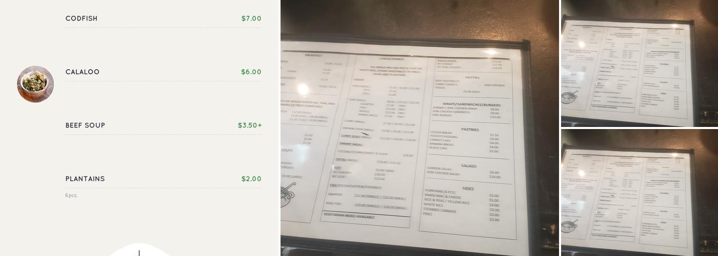 Pine & Ginger Menu