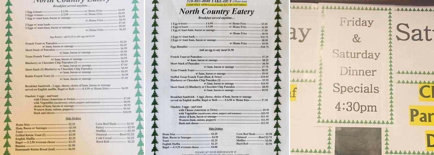 North Country Eatery Menu