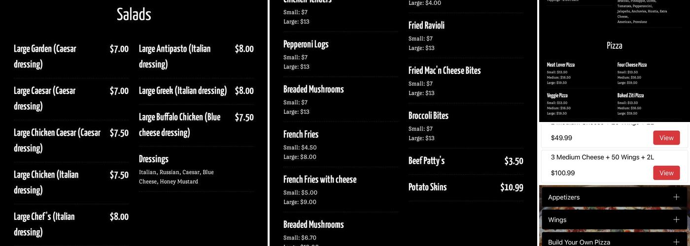 Adonai’s Pizza & Deli Menu
