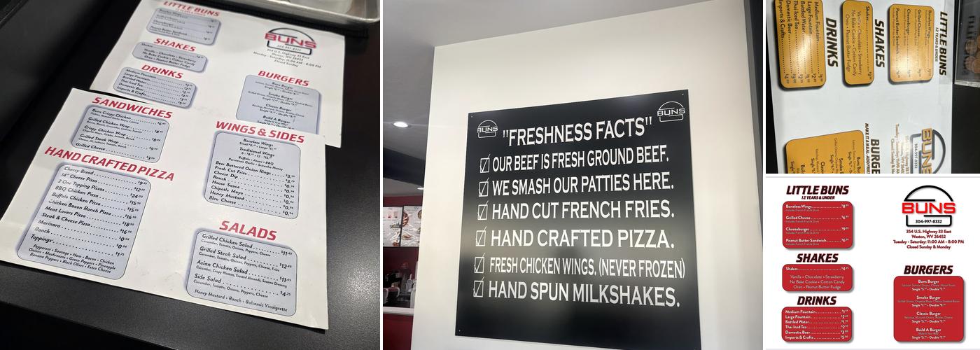 Buns Menu