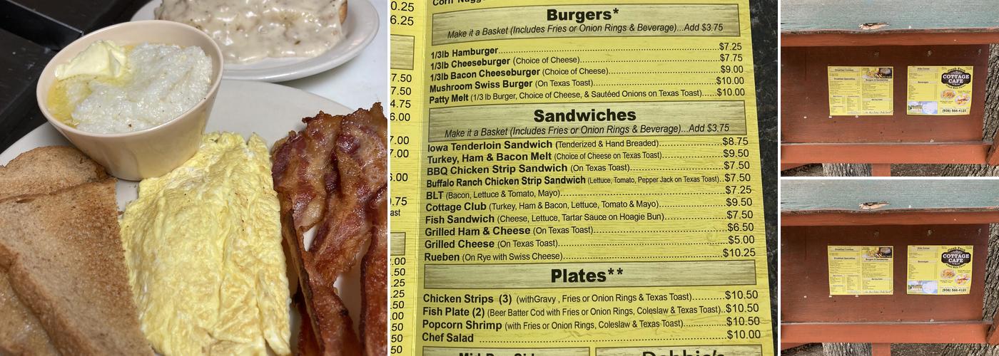 Cottage Cafe Menu