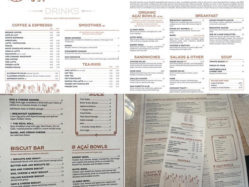 Garden & Grounds Bistro Menu