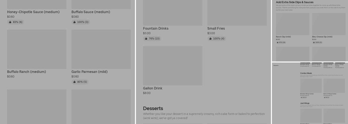 It's Just Wings Menu