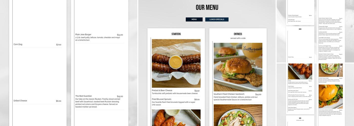 Southernside Brewing Co. Menu