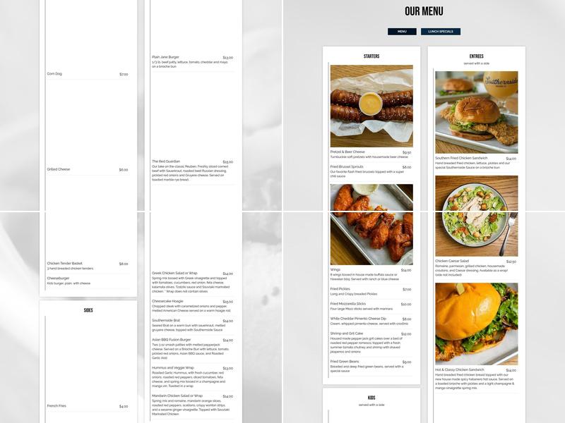 Southernside Brewing Co. Menu