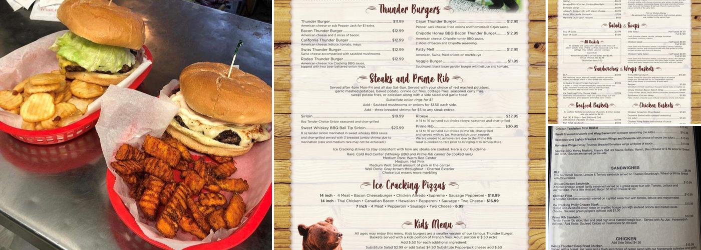 Ice Cracking Lodge Menu