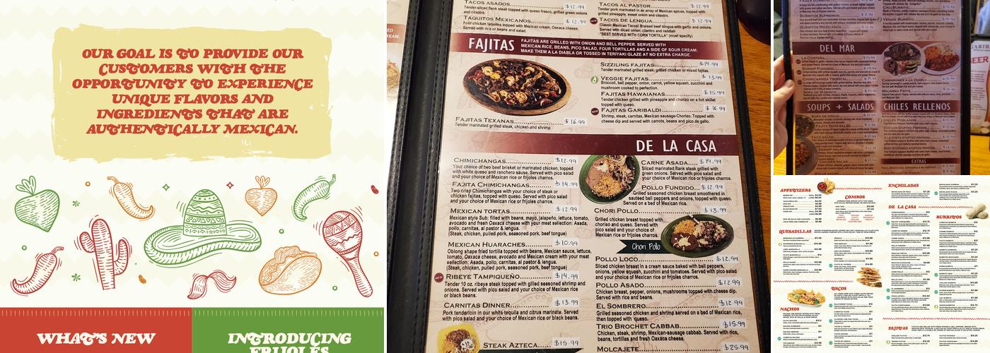 Garibaldi Mexican Restaurant Menu