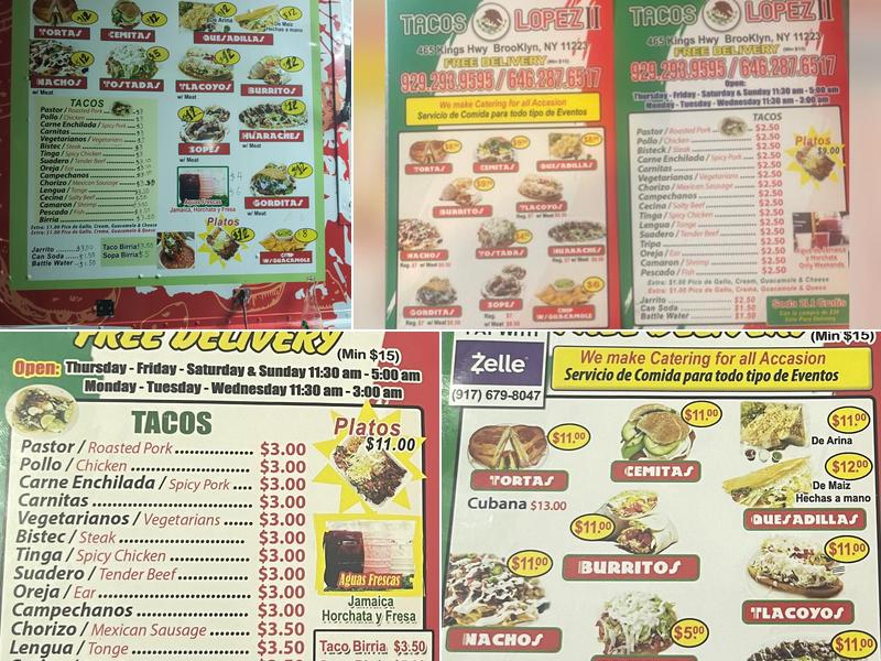 Tacos López 2 Menu