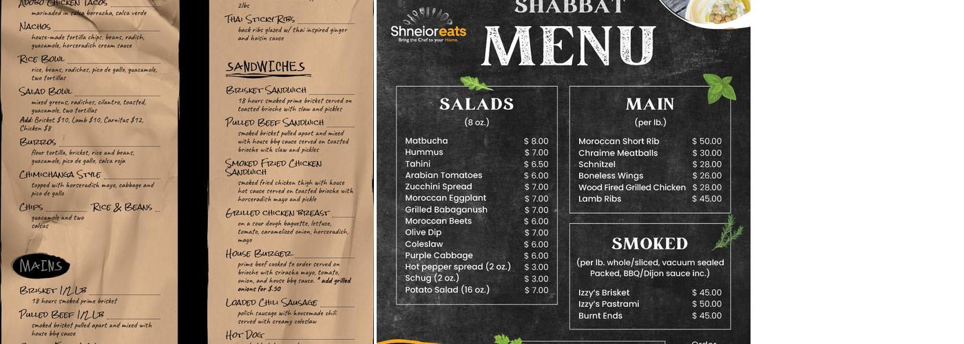 Izzy’s Smokehouse Menu