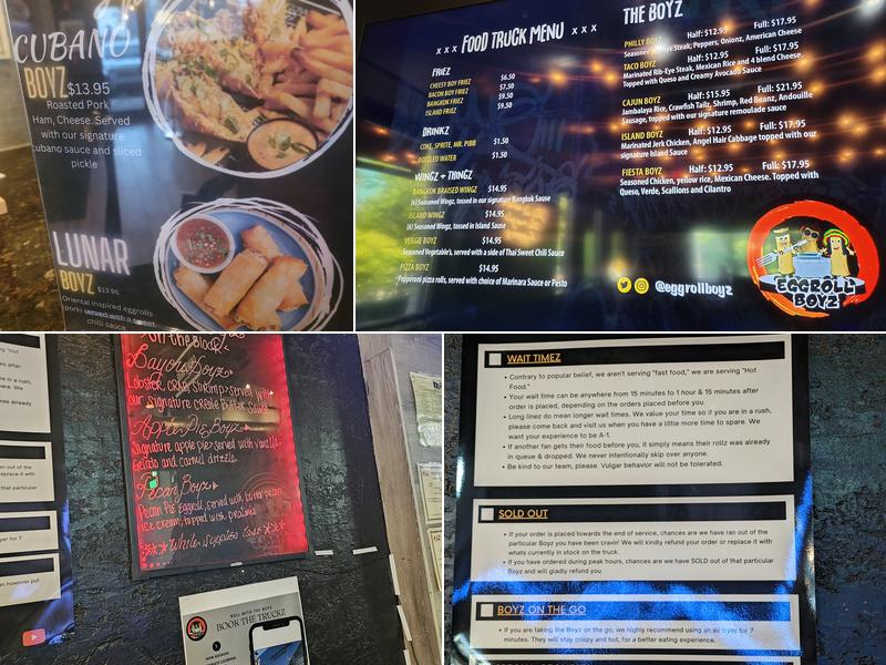 EggRoll Boyz Menu