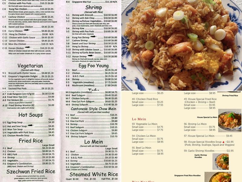 Emperor's Kitchen Menu