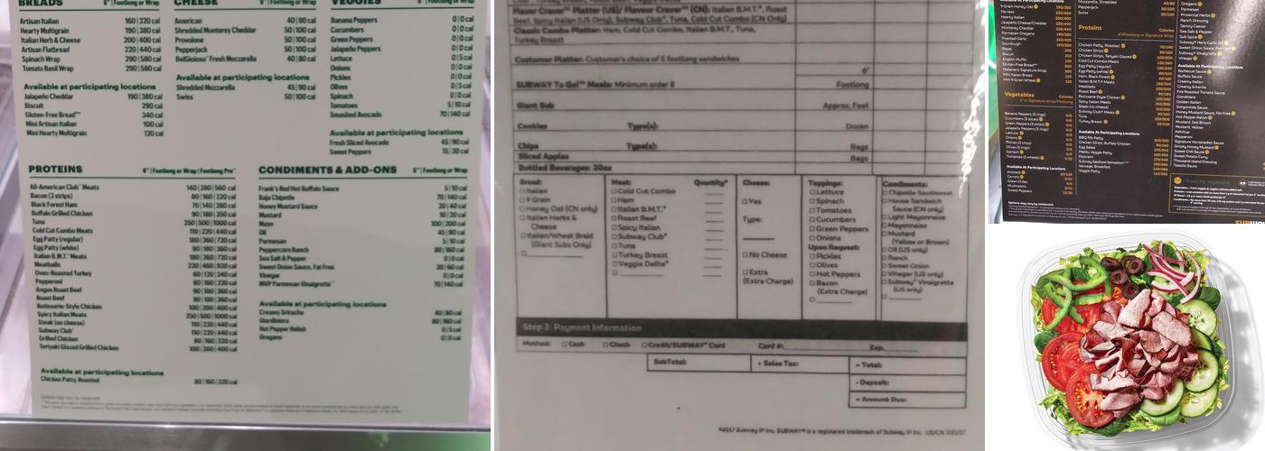 Subway Menu