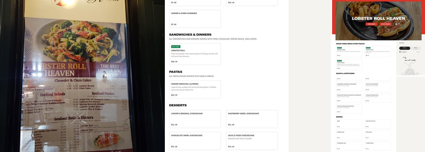 Lobster Roll Heaven Menu