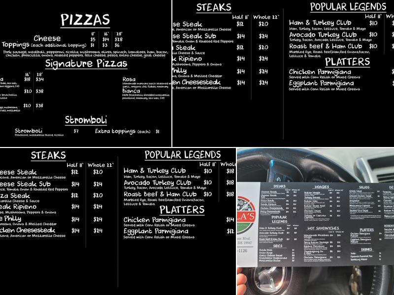 Bella's Italian Bistro Menu