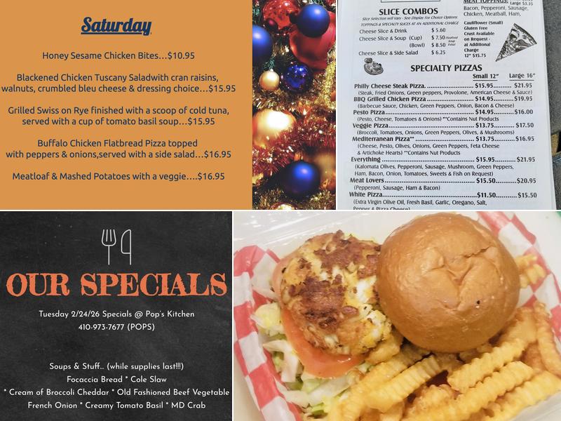Pop’s Kitchen Menu