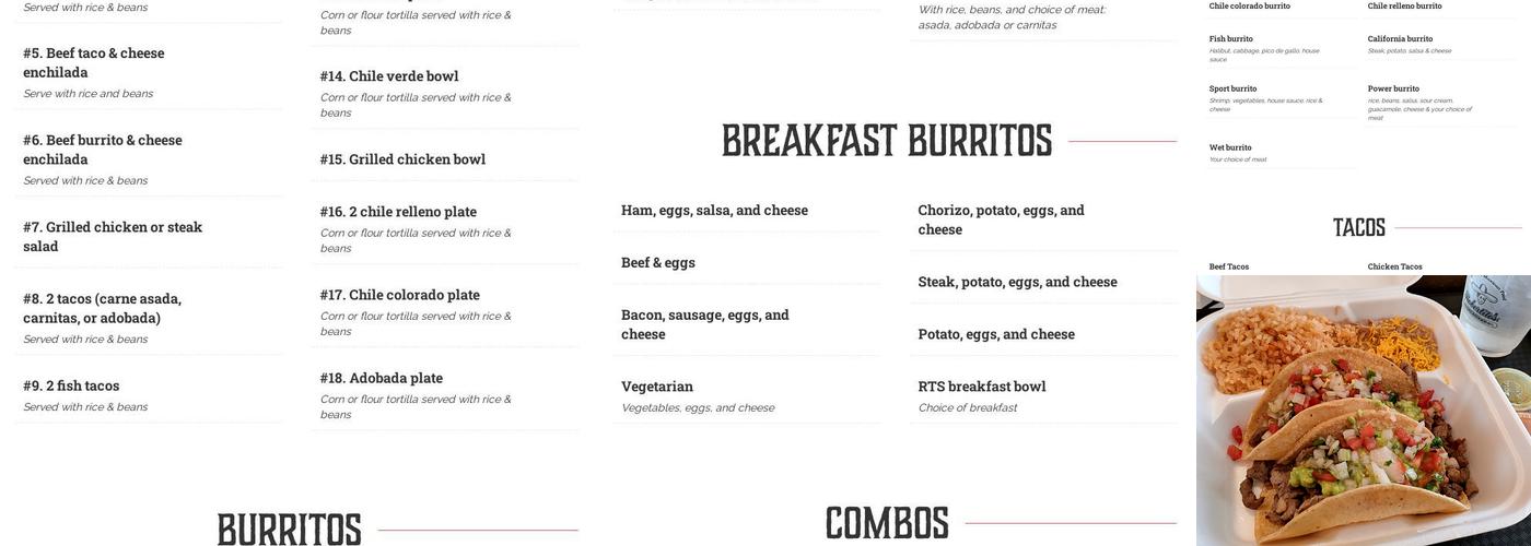 Robertito’s Taco Shop Menu
