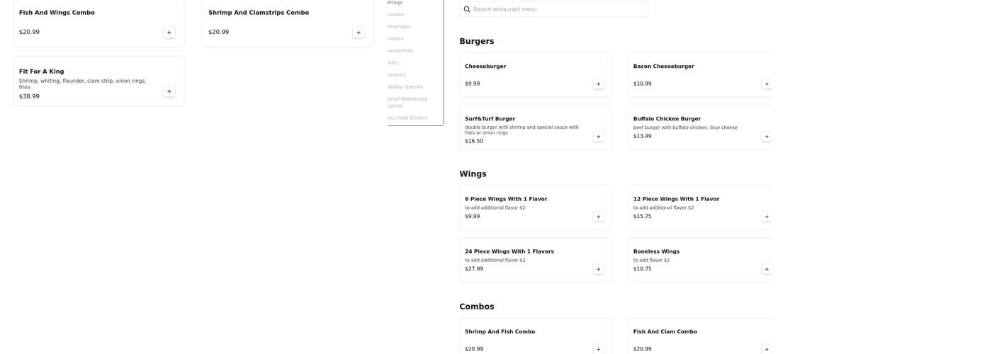 Uncle Jimmy's 173 Surf & Turf Menu