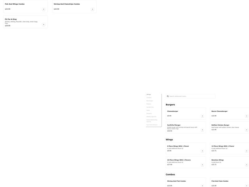 Uncle Jimmy's 173 Surf & Turf Menu