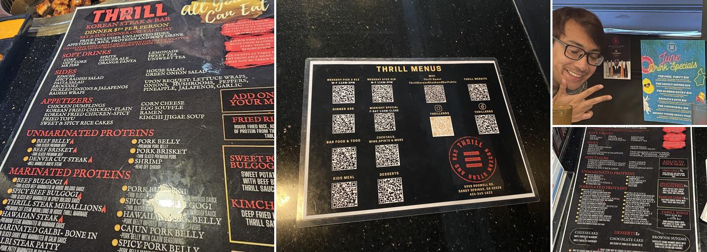 Thrill Korean Steak and Bar Menu