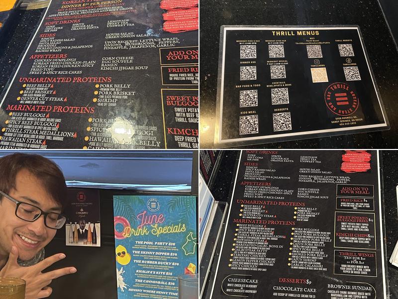 Thrill Korean Steak and Bar Menu