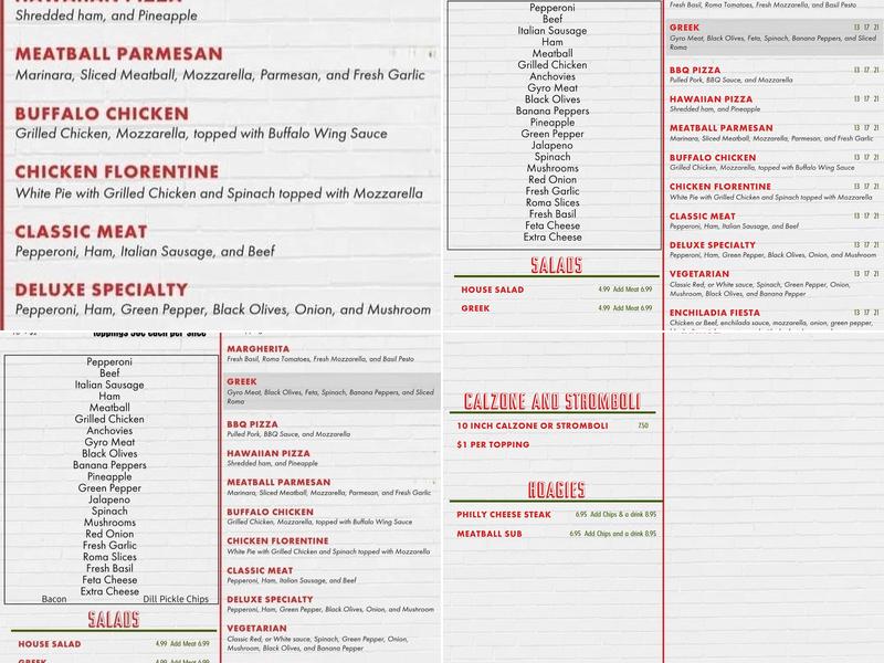 Margheritas New York Style Pizzeria Menu