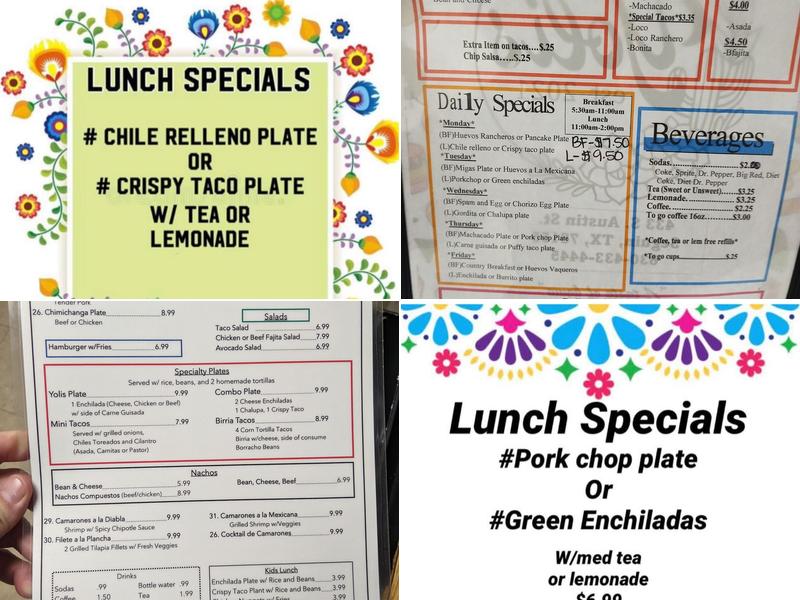 Yolis Menu