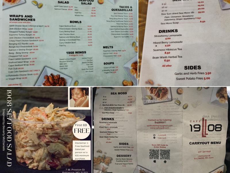 Cafe 1908 Menu