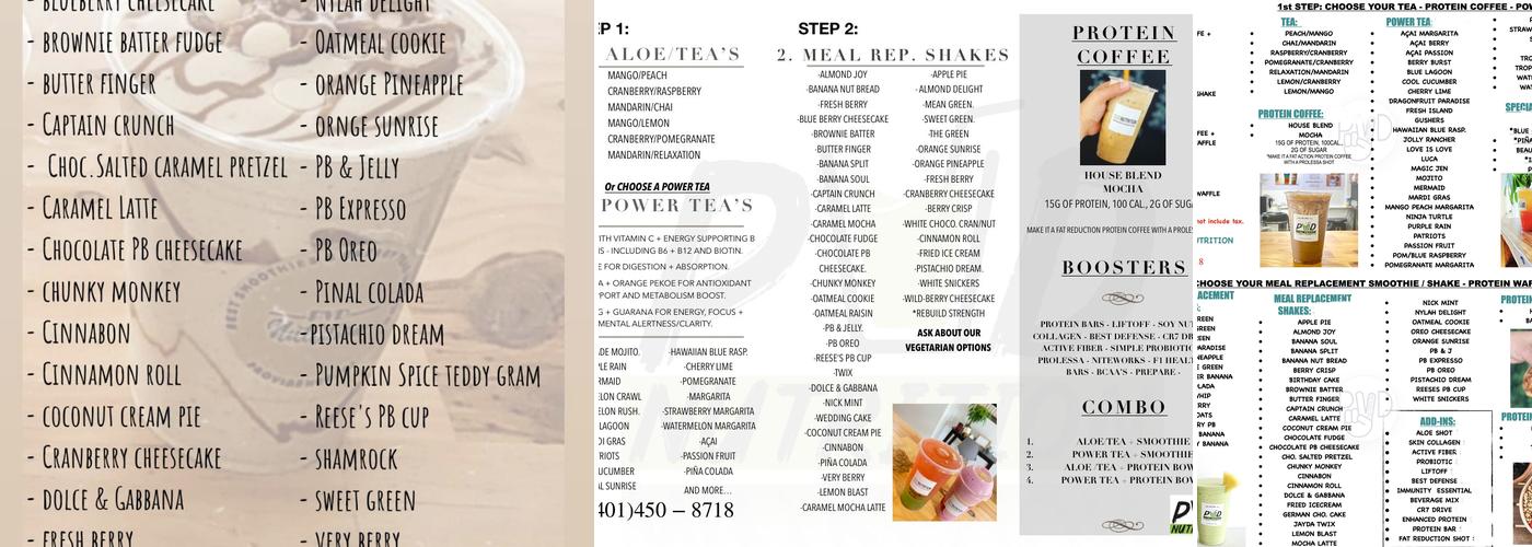 PVD Modern Nutrition Menu