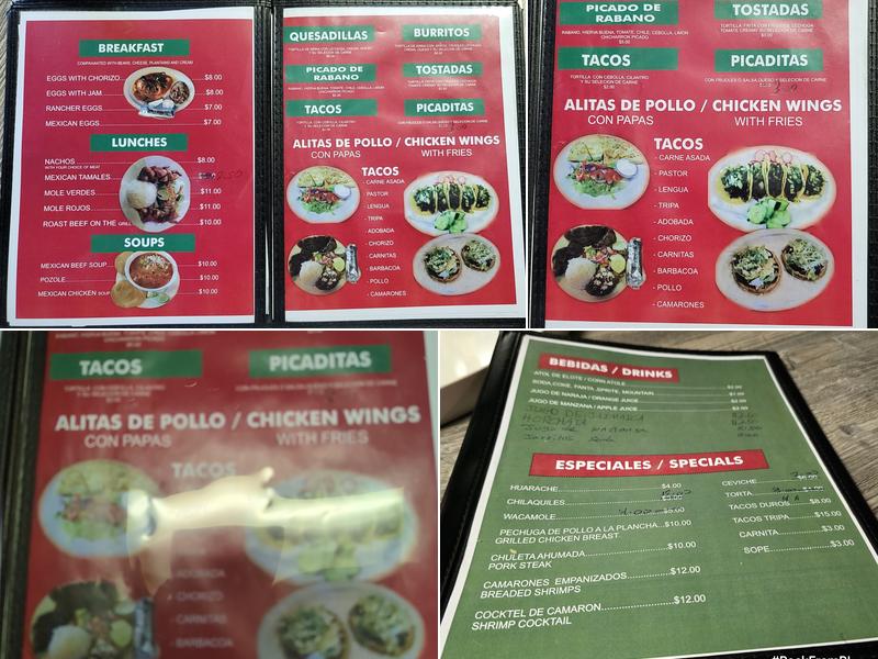 Family Restaurant 5 Estrellas Menu