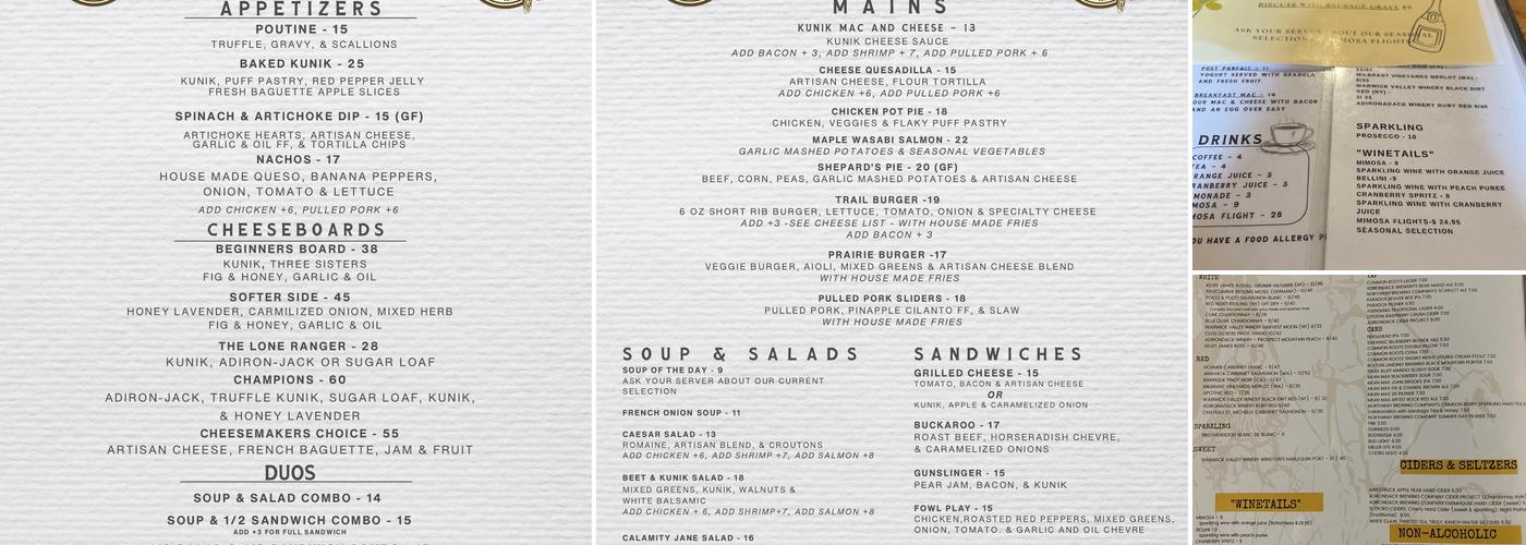 Nettle Meadow at The Hitching Post Menu