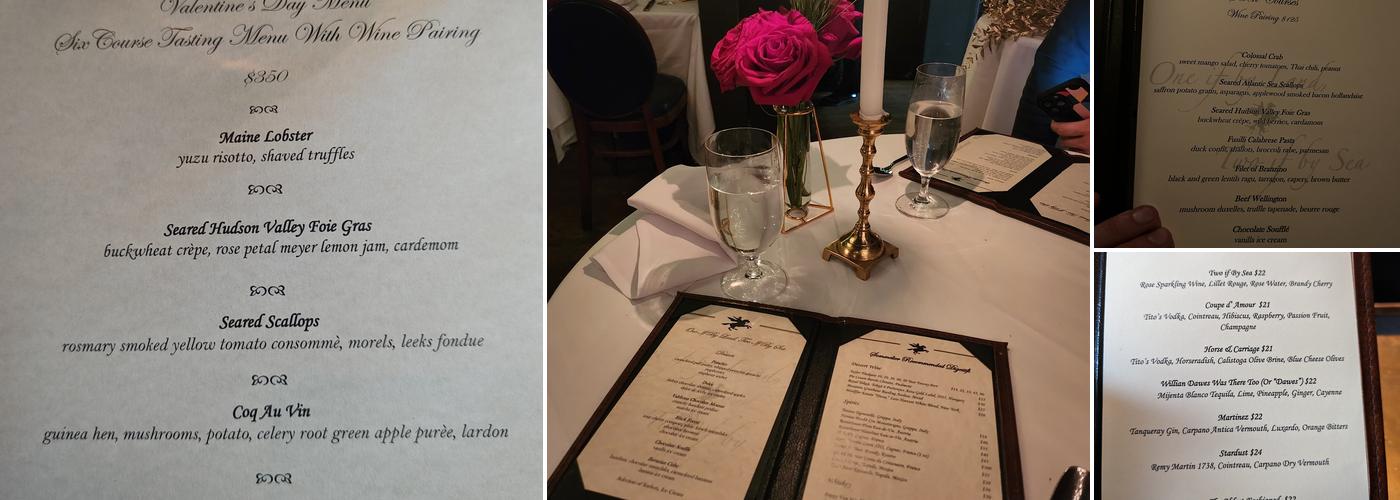 One if by Land, Two if by Sea Menu