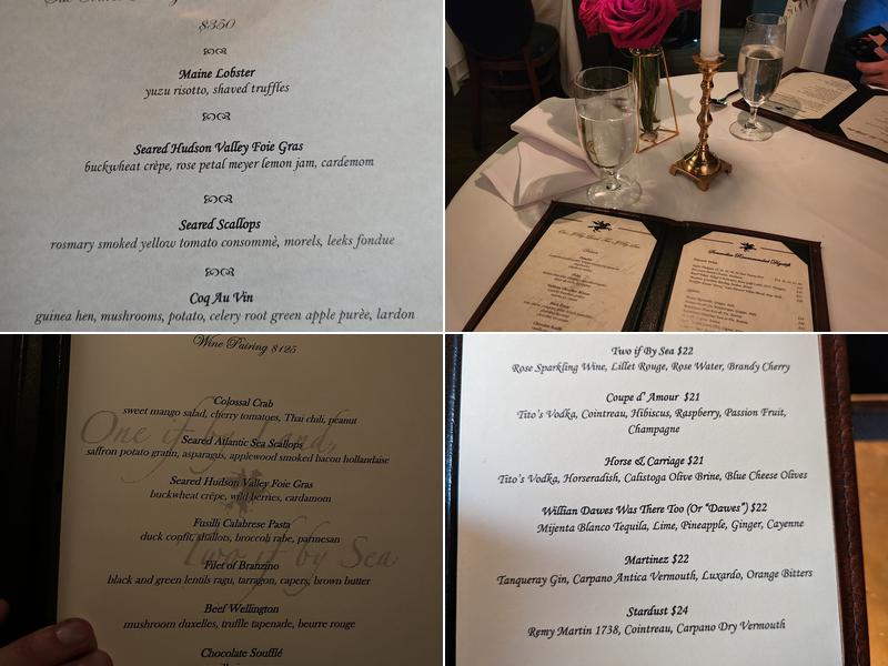 One if by Land, Two if by Sea Menu