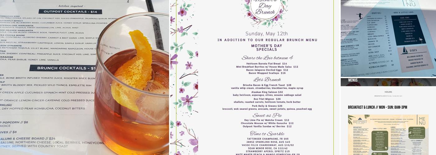 Outpost Kitchen at South Coast Menu