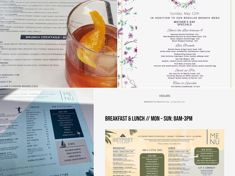 Outpost Kitchen at South Coast Menu