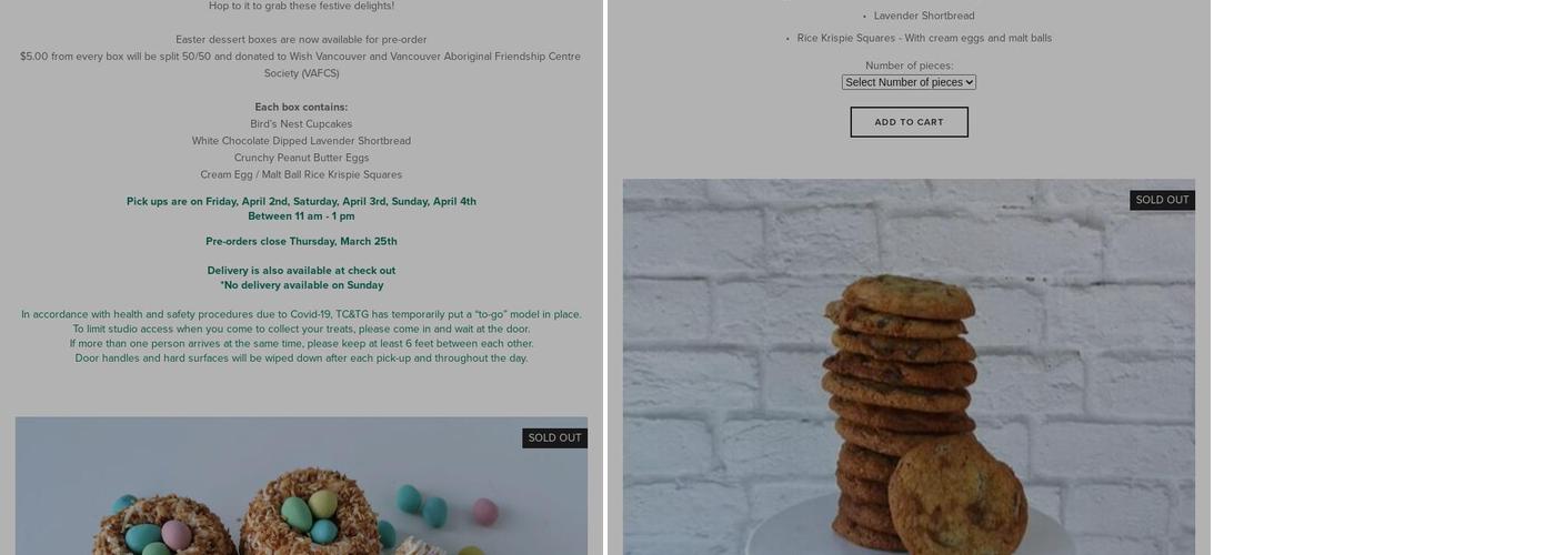 The Cake & The Giraffe (by appointment only) Menu