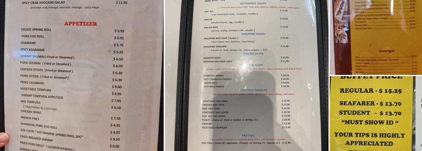 San Villa Asian Fusion Menu