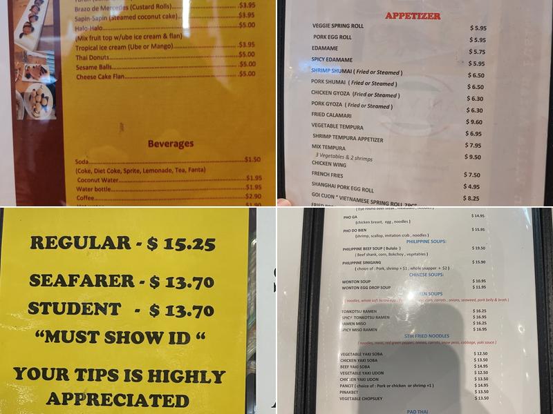 San Villa Asian Fusion Menu