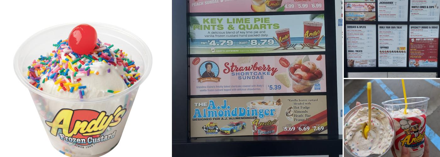Andy's Frozen Custard Menu