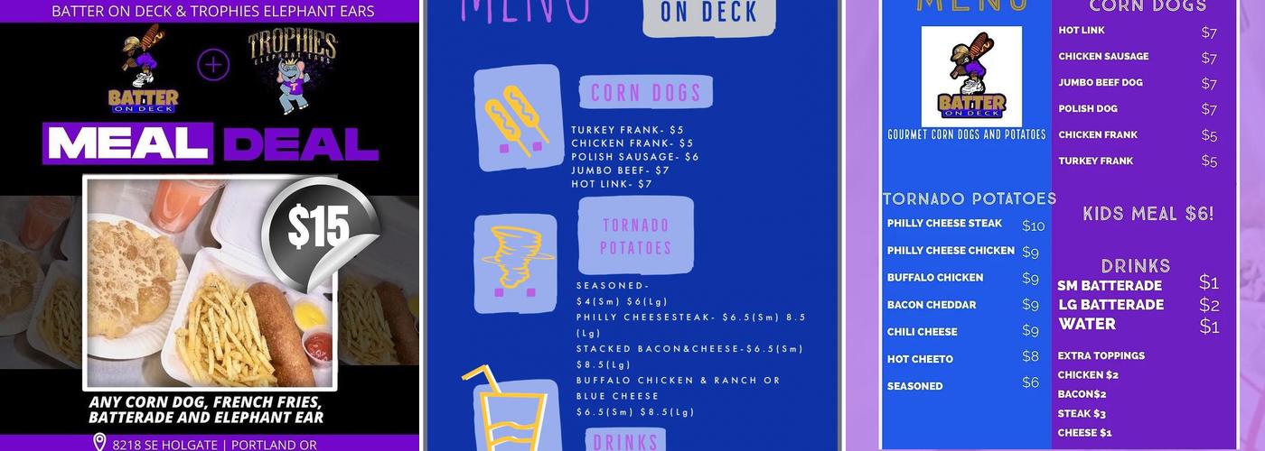 Batter on Deck Menu