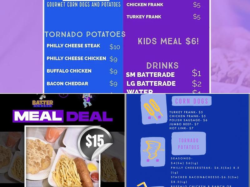 Batter on Deck Menu