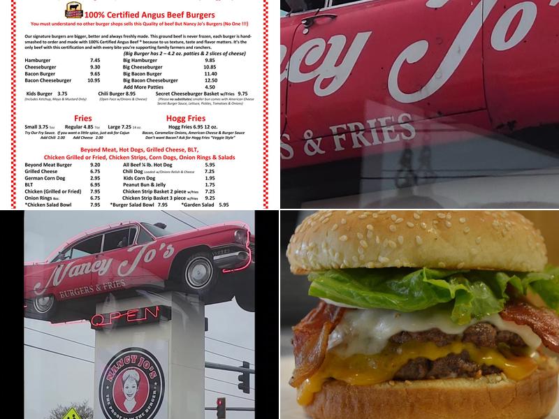 Nancy Jo’s Burgers and Fries Menu