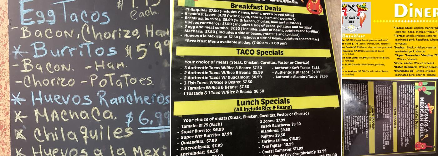 Los gallos grill Menu