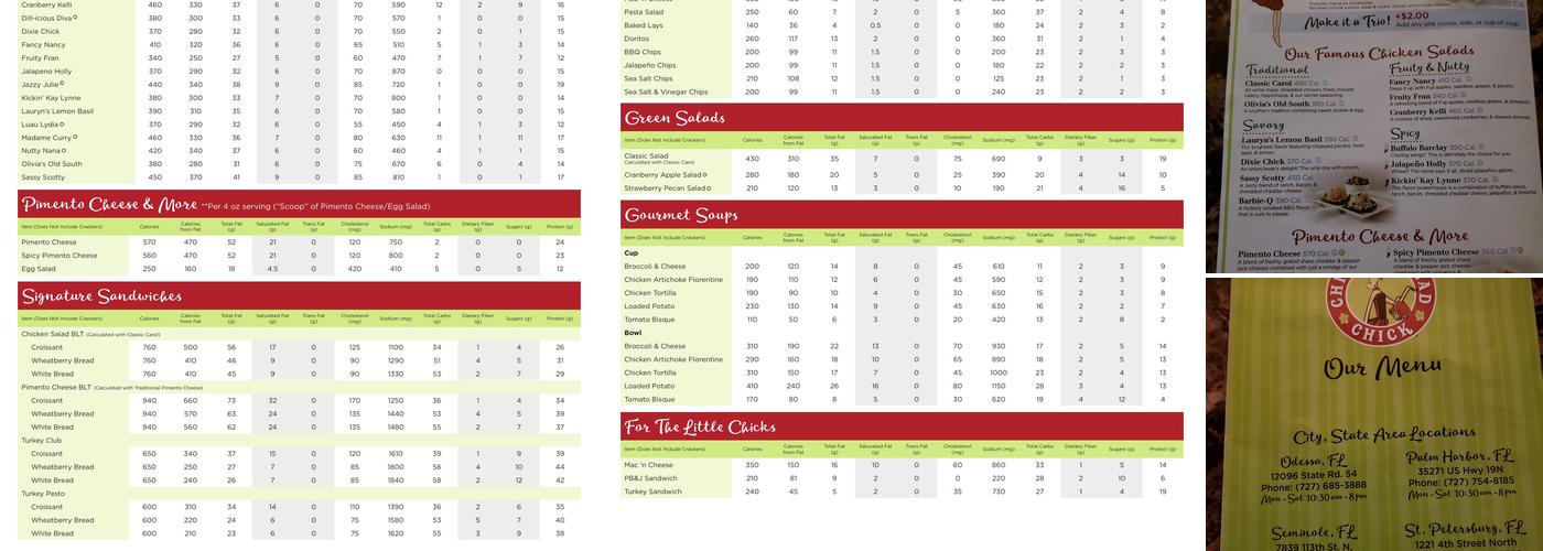Chicken Salad Chick Menu