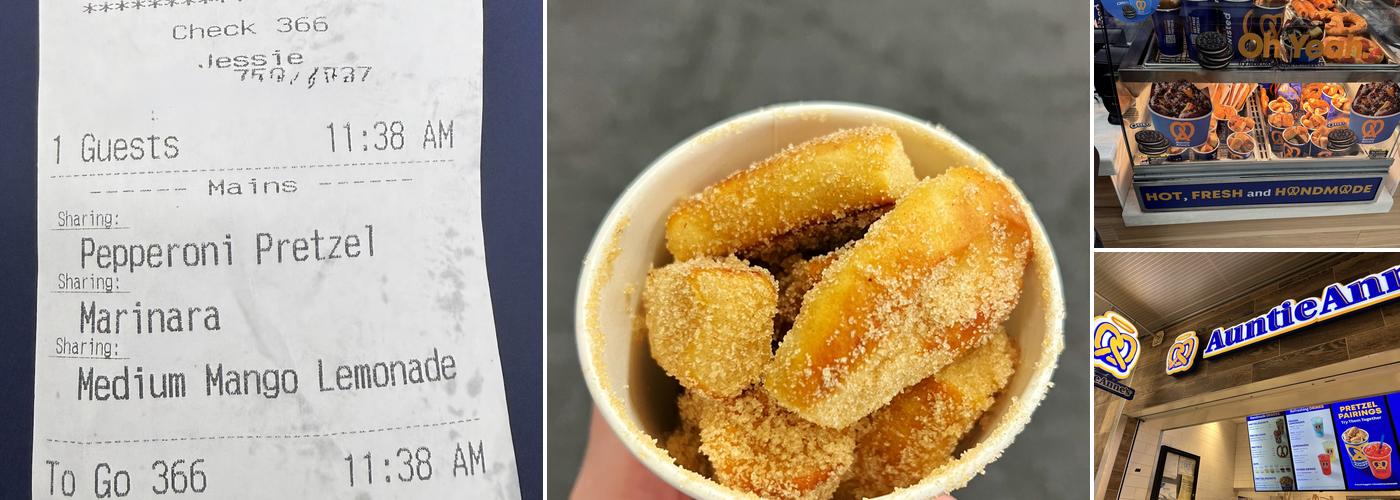 Auntie Anne's pretzel Menu